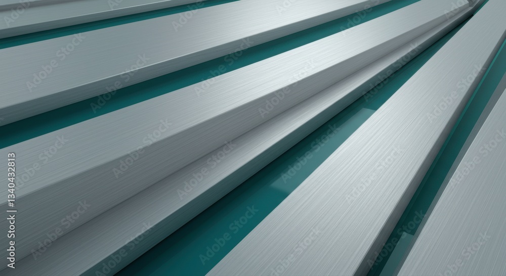 Fototapeta premium Abstract Brushed Metal Texture Background Silver Parallel Lines Industrial Design