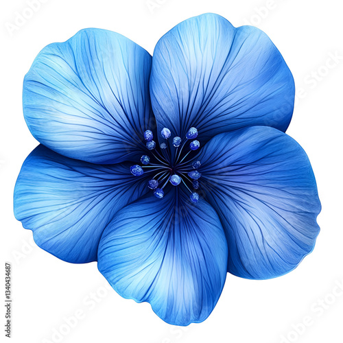 Blue flower isolated on a transparent background