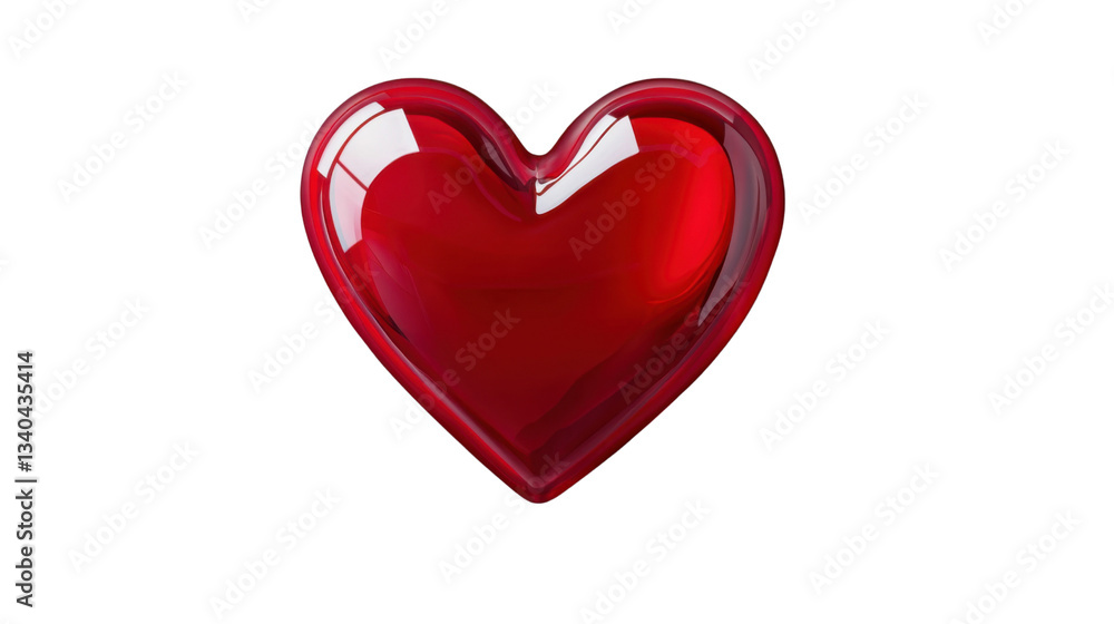 Glossy red heart showing love and passion on transparent background Glossy red heart showing love and passion on transparent background