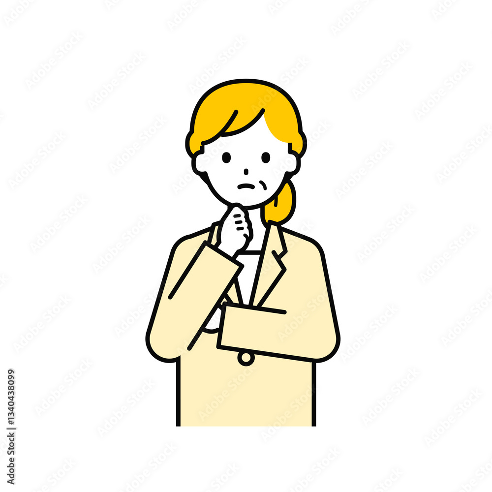 上半身のポーズ_シンプルなシニアの会社員の女性10