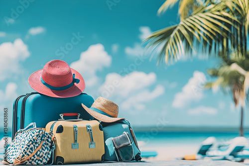 Organizing Luggage on Summer Day, ensuring all items are secure for an easy and efficient travel experience.