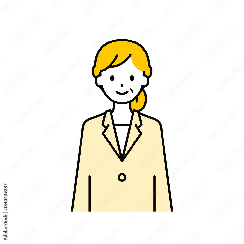 上半身のポーズ_シンプルなシニアの会社員の女性01