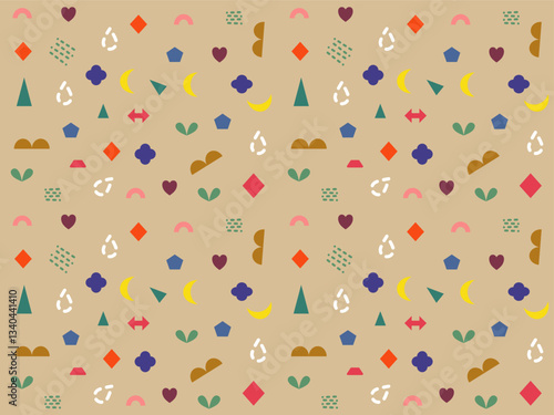 Colorful Balloons and Confetti Seamless Pattern for Celebration and Party