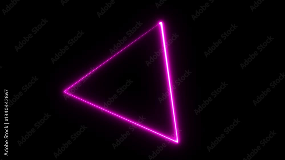 Abstract glowing neon light triangle loading icon animation background, neon Abstract glowing neon light triangle loading icon animation background, neon