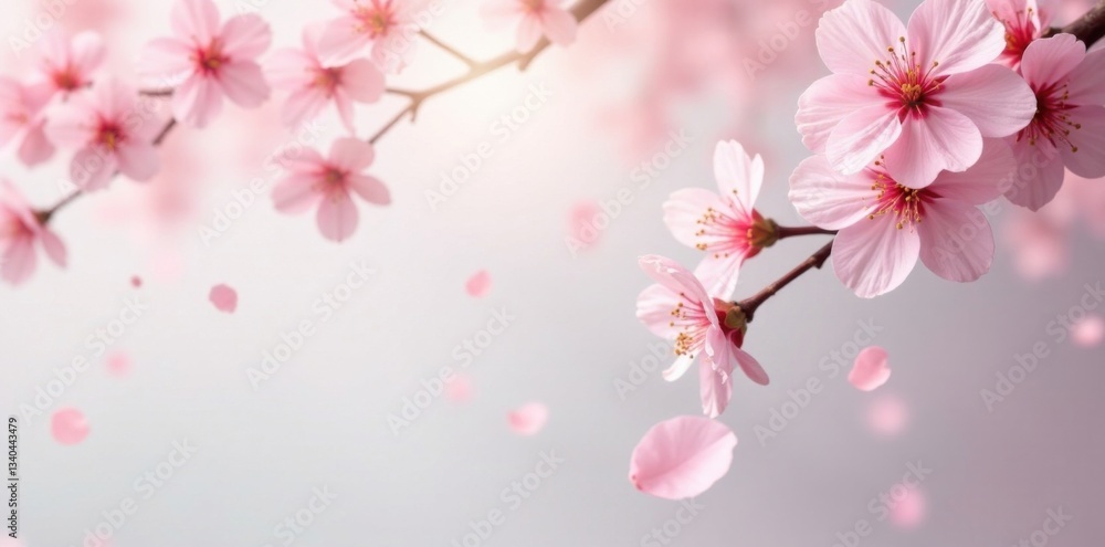 soft pink sakura petals drifting down slowly, minimalist background, soft pink, gentle fall, serene ambiance soft pink sakura petals drifting down slowly, minimalist background, soft pink, gentle fall, serene ambiance