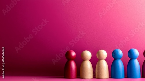 Electric blue person highlighted among deep magenta silhouettes, symbolizing vision, innovation, and personal excellence