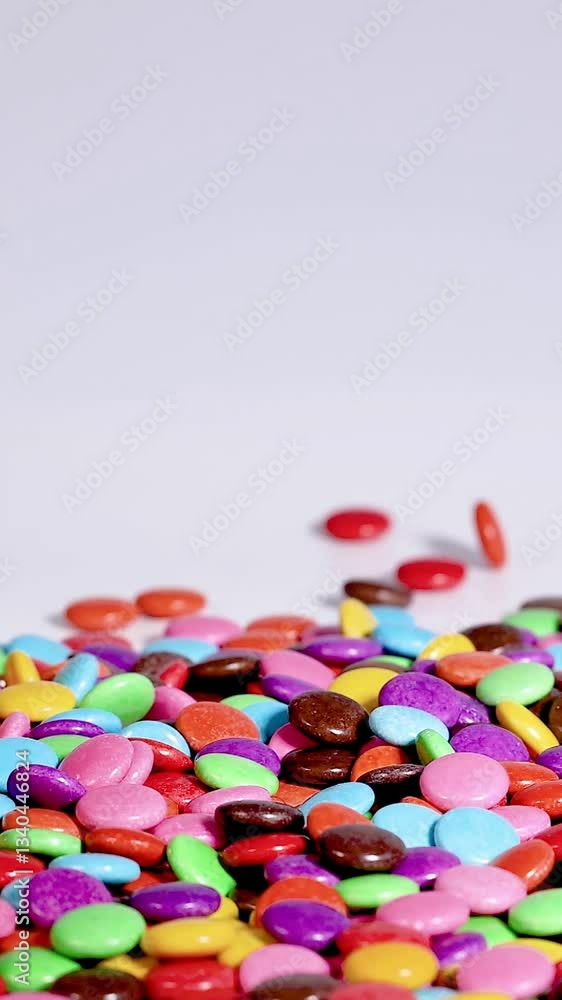 Colorful Candies Falling in Pile Colorful Candies Falling in Pile