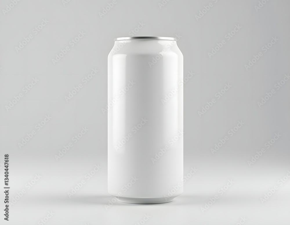 White Beverage Can on Clean Background White Beverage Can on Clean Background