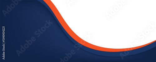 Modern Abstract Background with Blue and Orange Curved Wave Design