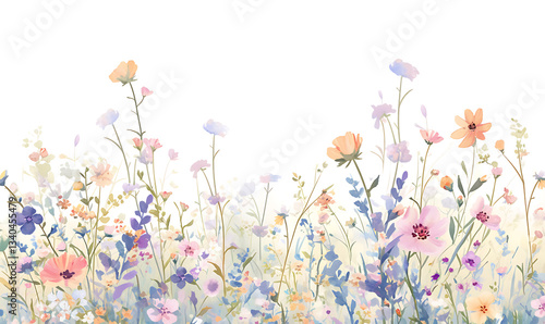 Creative 2D Doodle Floral Illustrations on White Background