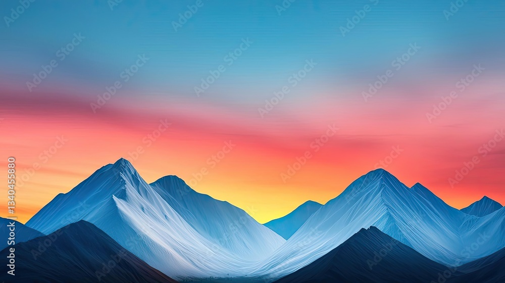 Mountain range landscapes idea. Breathtaking mountain view during sunset with colorful skies and snow-capped peaks. Mountain range landscapes idea. Breathtaking mountain view during sunset with colorful skies and snow-capped peaks.
