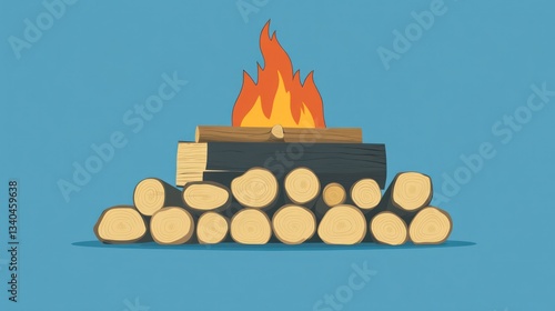 An infographic comparing various types of firewood and their burn efficiency, illustrated in a sleek flat-design style for easy understanding