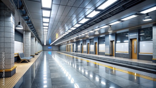 Wallpaper Mural Free Underground Subway Station Mockup - Realistic 3D Render Torontodigital.ca