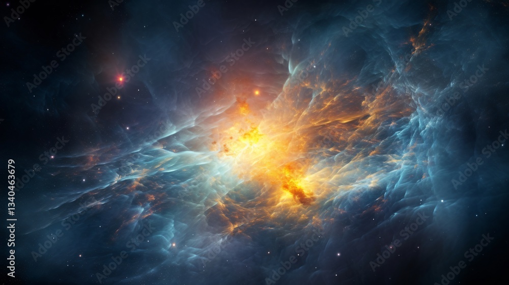 Celestial Inferno A Fiery Nebula in Deep Space Celestial Inferno A Fiery Nebula in Deep Space