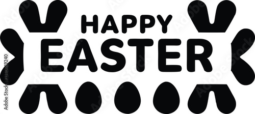 Happy easter typography symbols,  Easter Typography Clipart, Easter Day Svg T-Shirt Design.