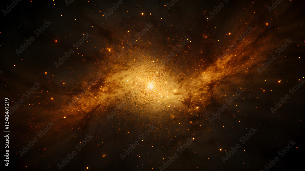 Obraz premium Majestic large star shining brightly in the dark sky representing the splendor of the universe and its infinite mysteries above us.