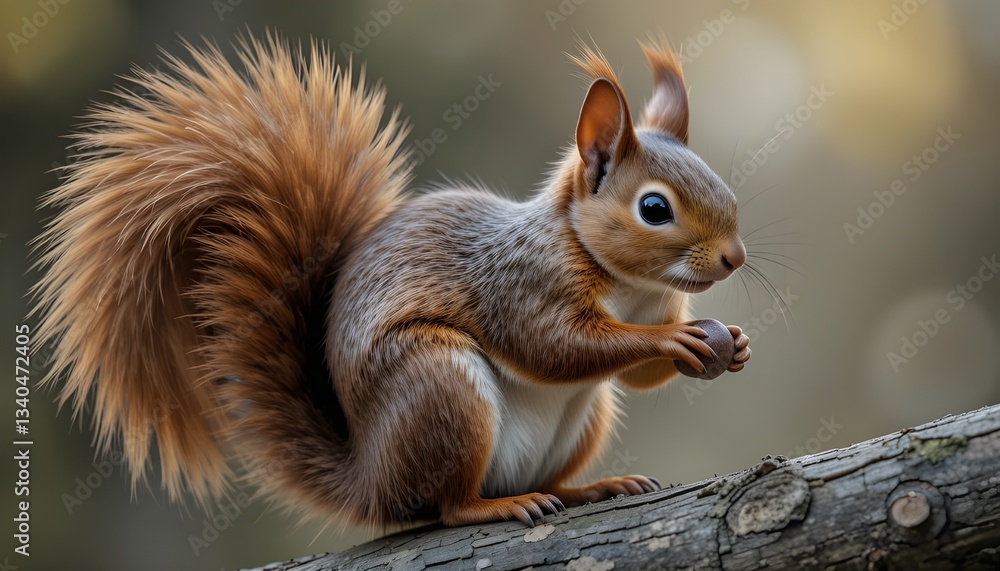 Fototapeta premium squirrel eating nut