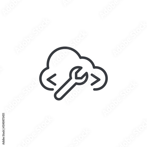 DevOps in Cloud line icon
