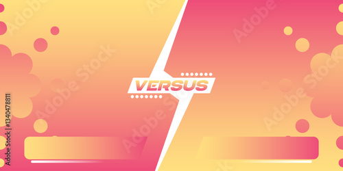 Pink yellow gradient versus screen banner with glowing star abstract background