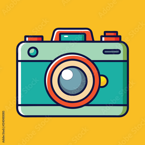 Retro Camera Vector Illustration.