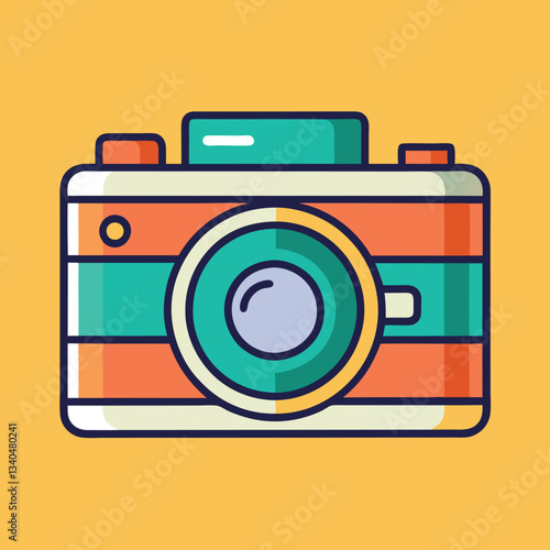 Retro Camera Vector Illustration.