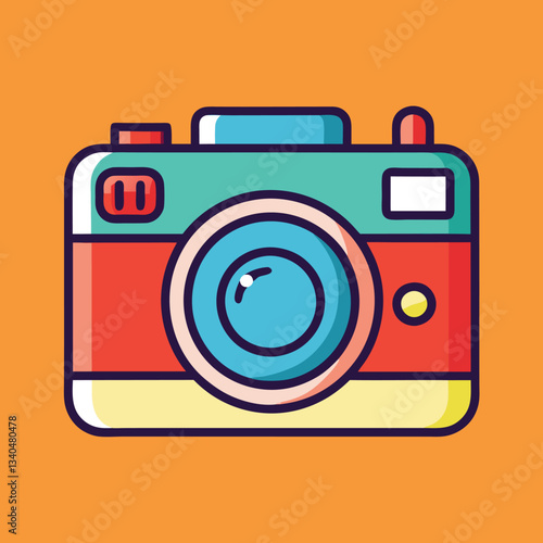 Retro Camera Vector Illustration.