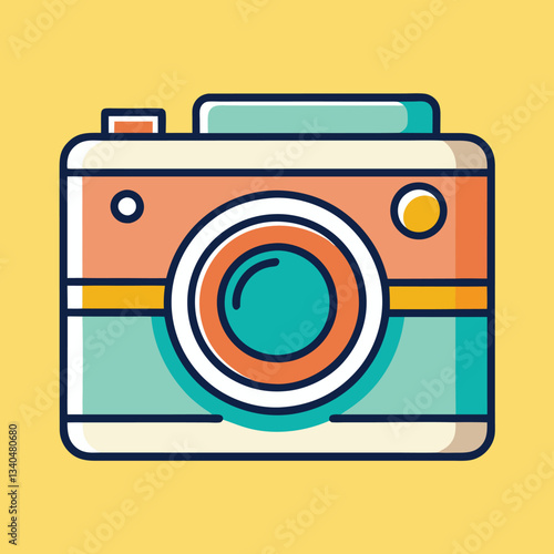 Retro Camera Vector Illustration.