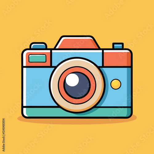 Retro Camera Vector Illustration.