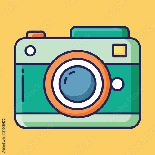 Retro Camera Vector Illustration.