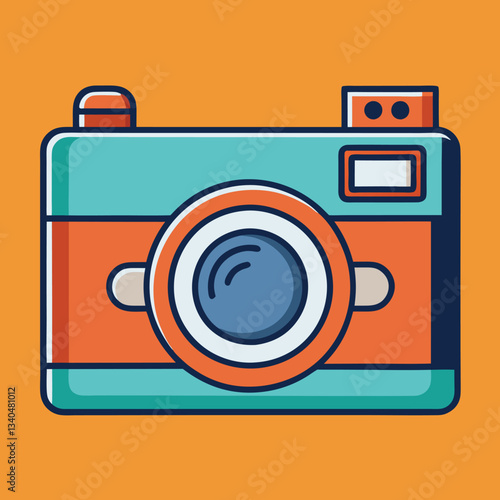 Retro Camera Vector Illustration.