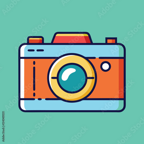 Retro Camera Vector Illustration.