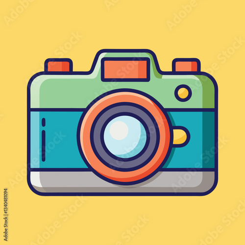 Retro Camera Vector Illustration.