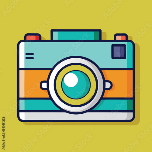Retro Camera Vector Illustration.