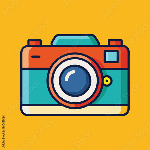 Retro Camera Vector Illustration.