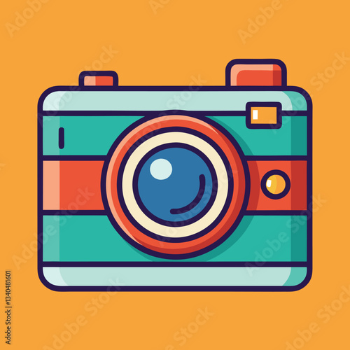 Retro Camera Vector Illustration.