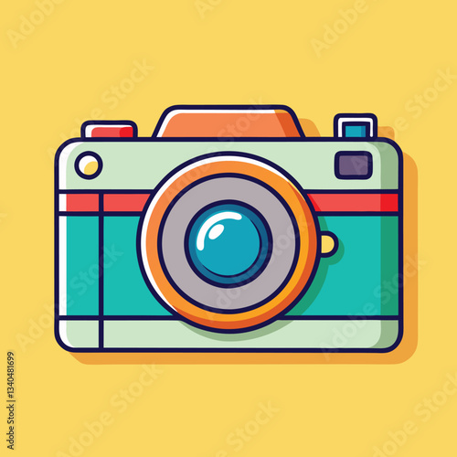Retro Camera Vector Illustration.