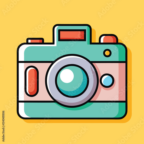 Retro Camera Vector Illustration.