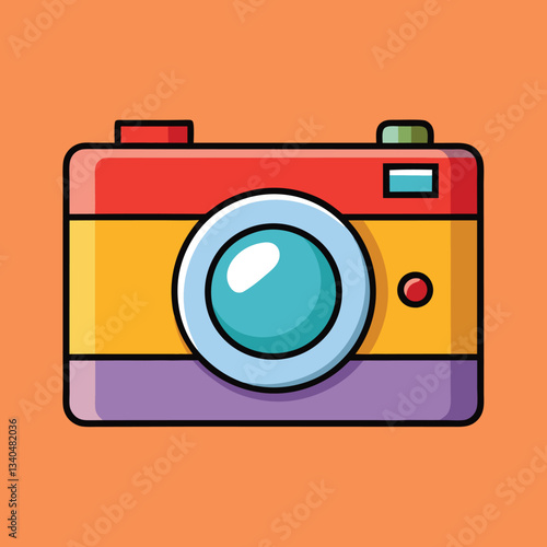 Retro Camera Vector Illustration.