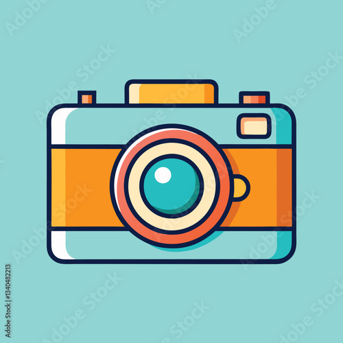 Retro Camera Vector Illustration.