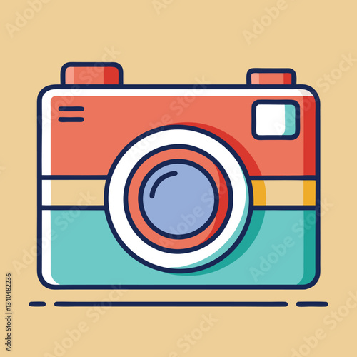 Retro Camera Vector Illustration.