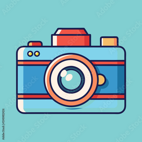 Retro Camera Vector Illustration.