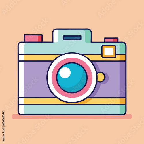Retro Camera Vector Illustration.