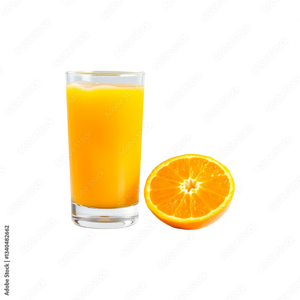 Fresh Orange Juice in a Glass Orange Slice Isolated Transparent PNG Fresh Orange Juice in a Glass Orange Slice Isolated Transparent PNG