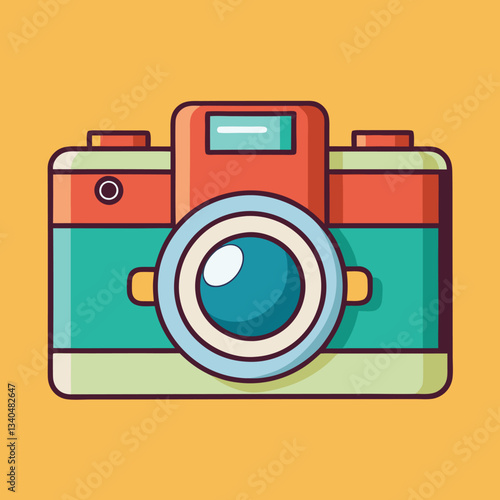 Retro Camera Vector Illustration.