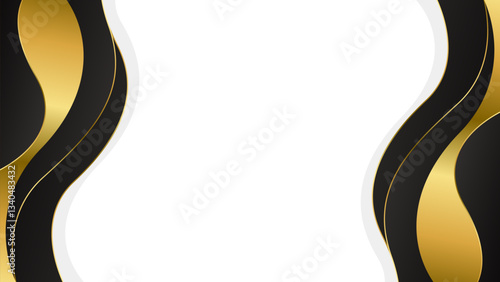 Elegant Black and Gold Abstract Wave Background. Modern luxury design. Suitable for Invitations, awards, templates, banners, covers, posters, presentations, websites, and pages