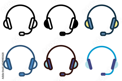 headphone audio device icon vector illustration