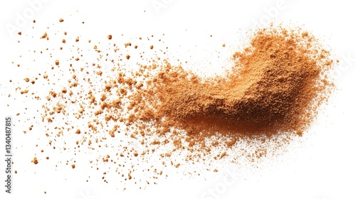 Ground, milled nutmeg powder flying 