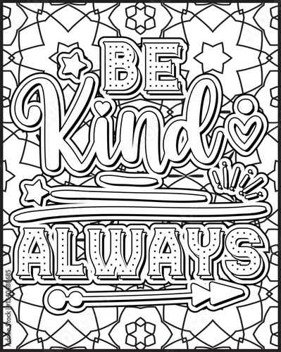 Motivational Quote Coloring Page for Adults. Inspirational Quote Coloring Page.