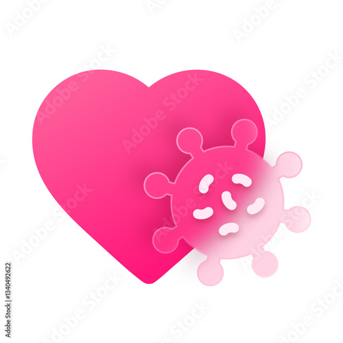Glass morphism Heart disease icon