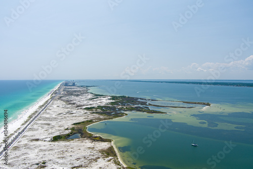 Obraz na plátne Aerial view of Navarre Beach